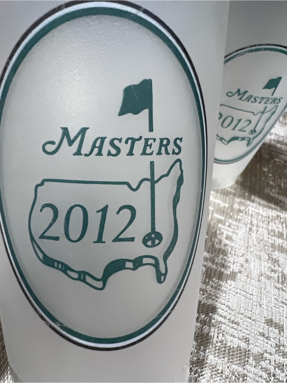 Masters 2012 Frosted Plastic Beverage Cups Set of 3 White/Green Golf
